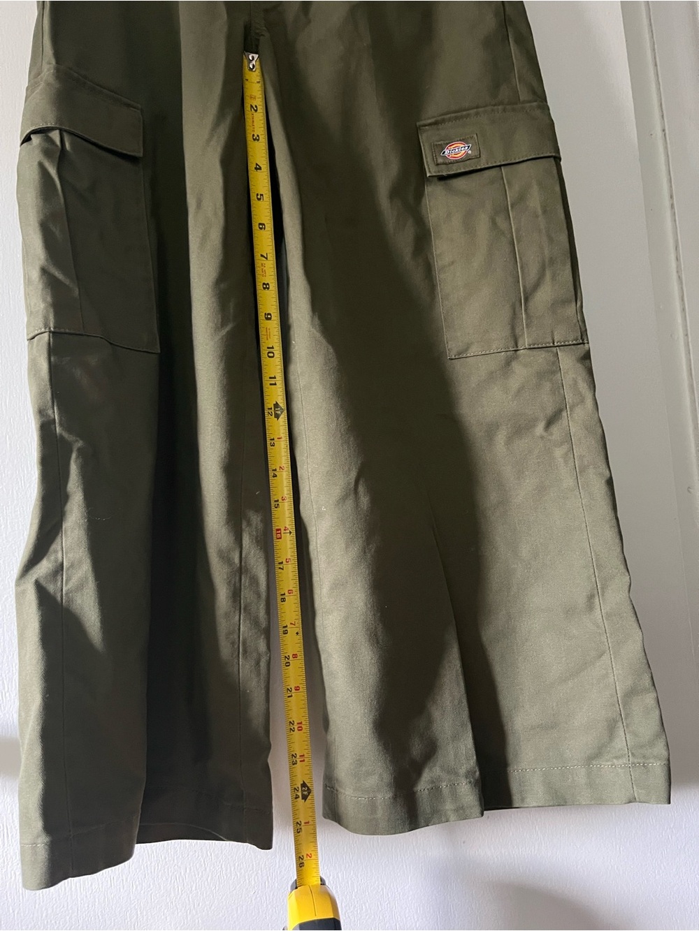Dickies Olive Green Wide Leg Cropped Cargo Pants Women’s 6R High Rise Utility - Picture 6 of 6